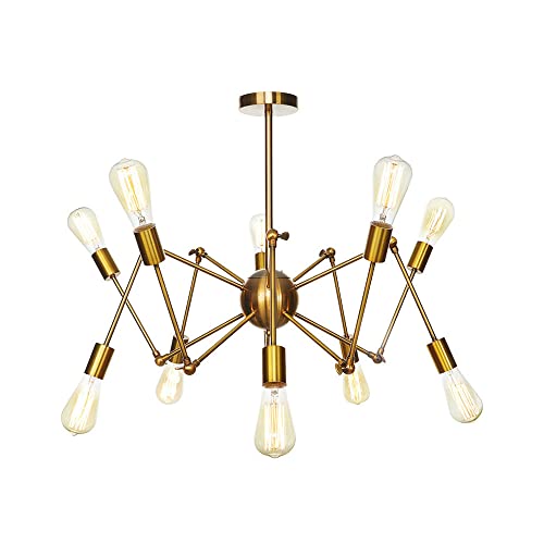 Chandelier rétro or antique à bras pivotants YangRy pour un salon élégant