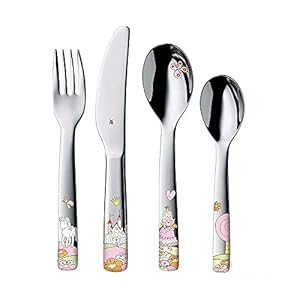 WMF Prinzessin Anneli Kinderbesteck Set 4-teilig, Kinderbesteck Edelstahl, Besteck Kinder ab 3 Jahre, Cromargan poliert…