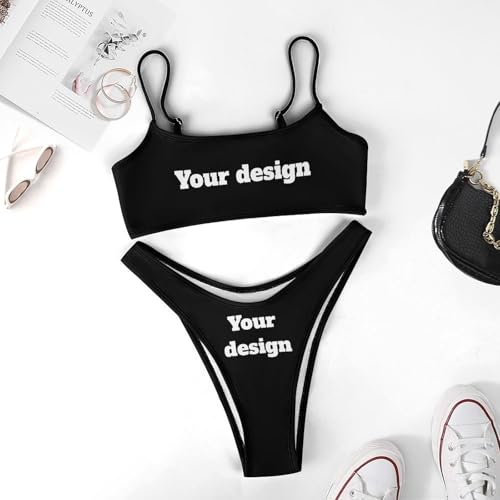 Custom Swimsuit for Women Add Own Image and Text Design Personalized Fashion Sexy Sling Bikini Swimwear Two Piece3