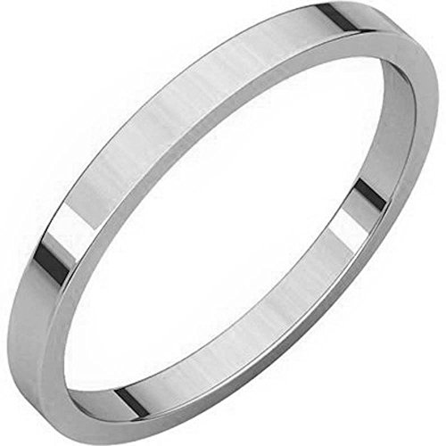 Oxford Diamond Co Flat Plain Solid Wedding Band 3MM .925 Sterling Silver Ring Size 10