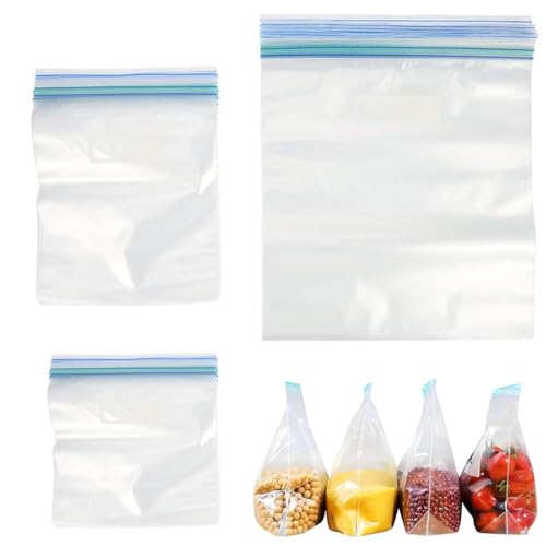 65 Piezas Bolsas de Almacenamiento Reutilizables, Silicona sin BPA, Ziplock Snack, bolsas congelacion,Bolsas de Alimentos Ecológicas e Impermeables para Frutas, Almuerzos, Viajes
