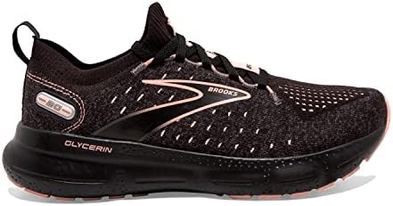 Brooks Women’s Glycerin StealthFit 20 Neutral Running Shoe - Black/Pearl/Peach - 10 Medium | Image 1