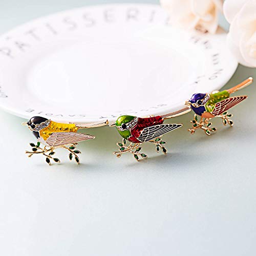 Fashion Cute Crystal Swallow Brooches Pin Bird Shape Corsage Jewelry (3Pcs) #TOP4