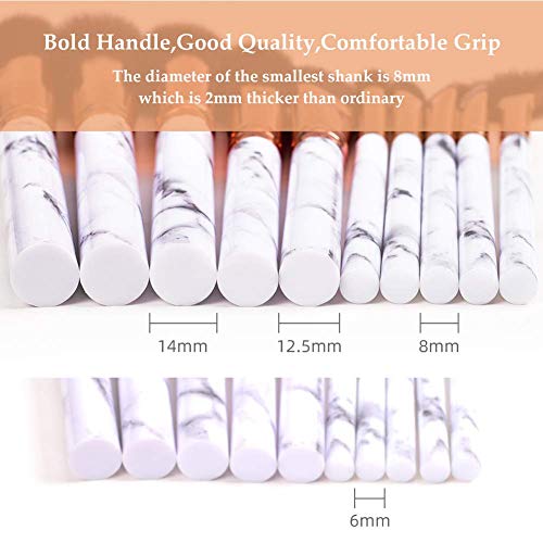 HEYMKGO Makeup Brushes Professional Marble Makeup Brush Set, Soft and Odor-free Natural Synthetic Bristles,10pcs Makeup Brush + 2 Makeup Sponge + Cosmetics Bag (Black)