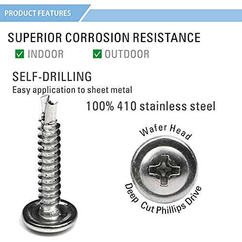 Pack 100 Tornillos Autorroscantes Acero Inoxidable #8 x 1 miniatura 2