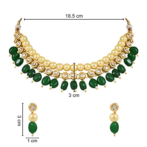 Traditional Kundan Studed Pearls Choker Necklace Set