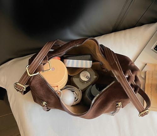 Slouchy Suede Hobo Bags Women Cute Underarm Shoulder Bag Crescent Crossbody Purses Travel Satchels Backpack Tote Handbag 20254