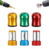 6pcs Magnetic Screwdriver Head Hoops, 3 Strong Magnetic and 3 Knurled Screw Drill Ring Durable Screwdriver Bit Magnetizer Parts Adapter for Furniture Assembly Holder Vehicle Repair & Handicrafts