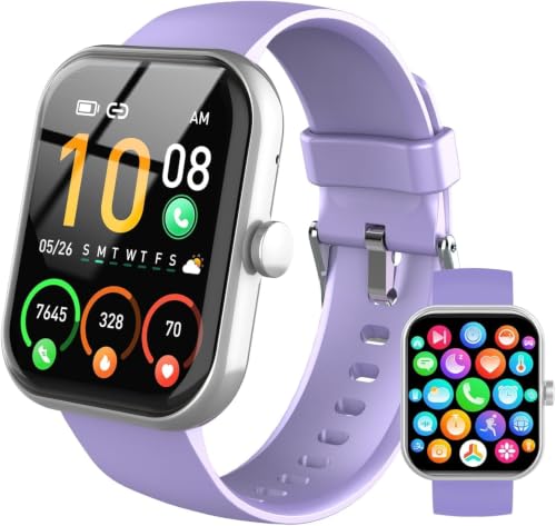 Image of Smart Watch for Men Women (Answer /Make Call), 1.96 inchHD Smartwatch with Heart Rate /Sleep Monitor /Pedometer, 113+ Sports Modes, New Fitness Watch IP68 Waterproof, Activity Tracker for Android iOS-Purple