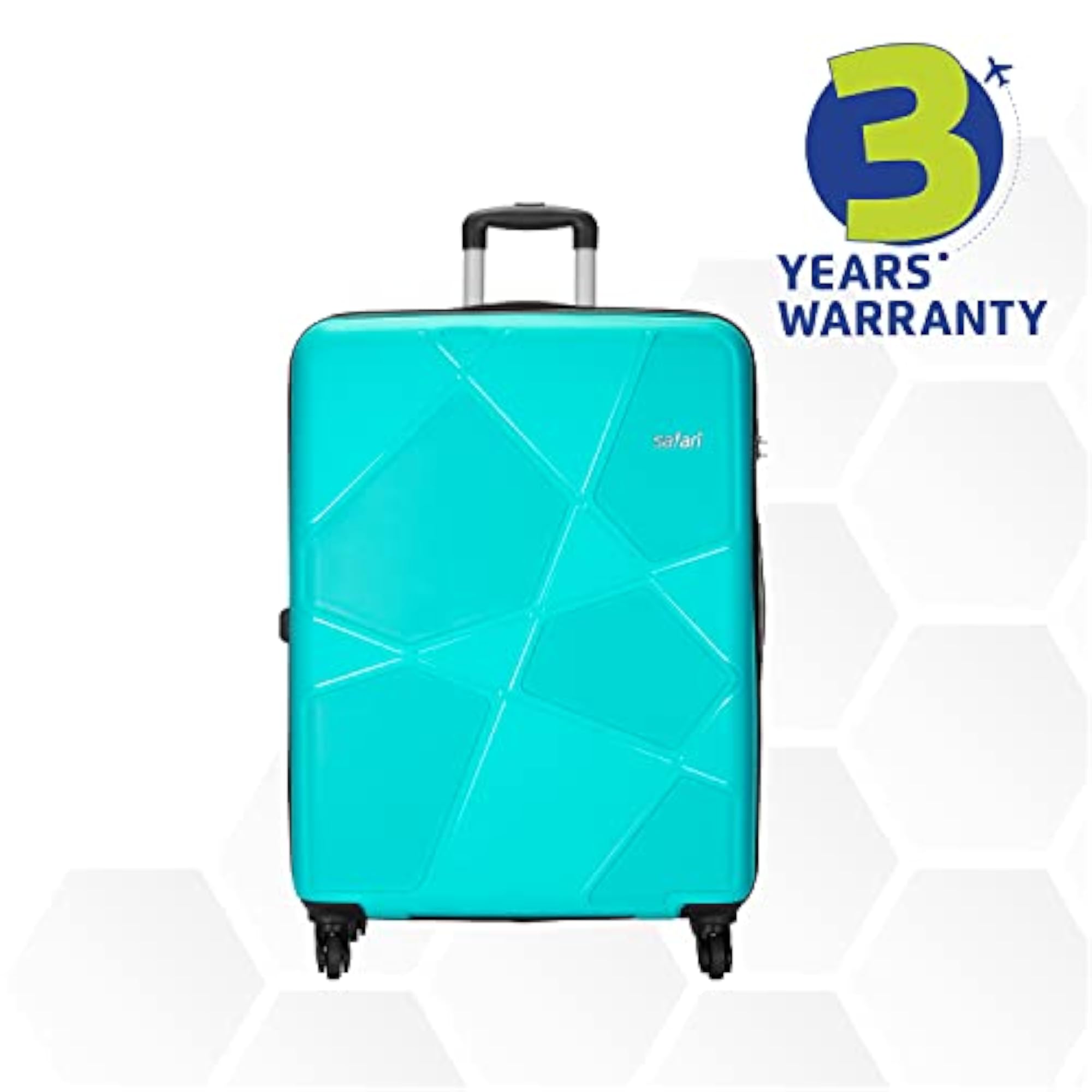 Large Pentagon 75 Cms Check-in Polypropylene Hard Sided Luggage, Cyan