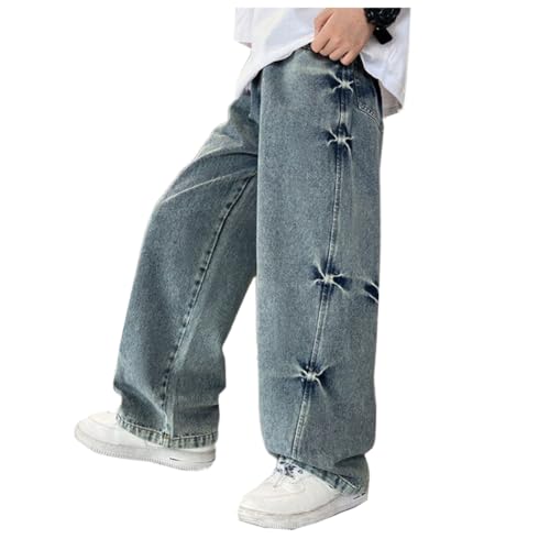 Siehin Jungen Jeanshose Kinder Baggy Jeans Cargohose Relaxed Denimhose mit...
