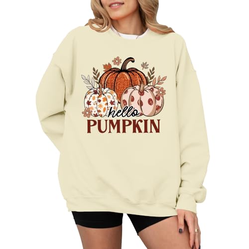 Hello Pumpkin Sweatshirt Hello Pumpkin Hoodie Graphic Sweatshirts Casual Crew & Hooded Neck Long Sleeve Tops4