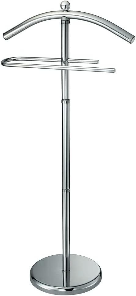 King Home Coat Rack in Steel with Mirror Finish, Chrome, Size: 45.6X28X119.5H