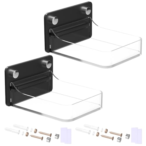 Image of 2 Pack Acrylic Dispenser Drip Tray Wall Mount Removal Soap Dispenser Bracket, Laundry Detergent Drip Catcher Prevent Dripping and Spraying, Soap Dispenser Water Tray, Detachable for Cleaning