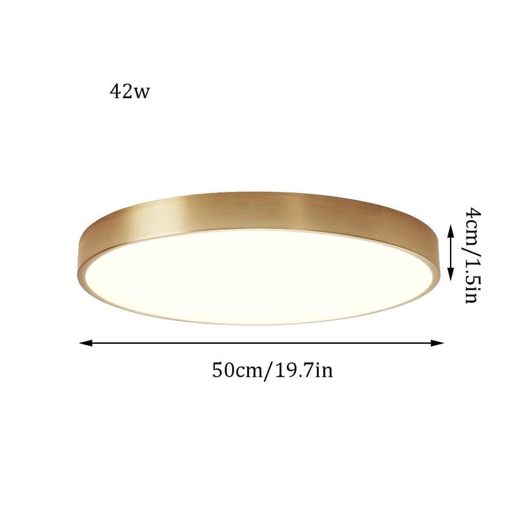 Générique Plafonnier Moderne LED Dimmable En Cuivre Luminaire Rond Noir Et Or pour L'Éclairage de Restaurants Et de Villas (Noir Grand Format)