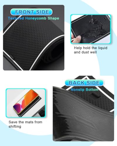 Image of CDEFG 13Pcs for 2026 Toyota Bz bZ4x Door Slot Mats Inserts | for 2026 Toyota Bz bZ4x (XLE /XLE Plus /Limited) Accessories Door Slot Coverage Console Insert Pocket Rubber Set, White