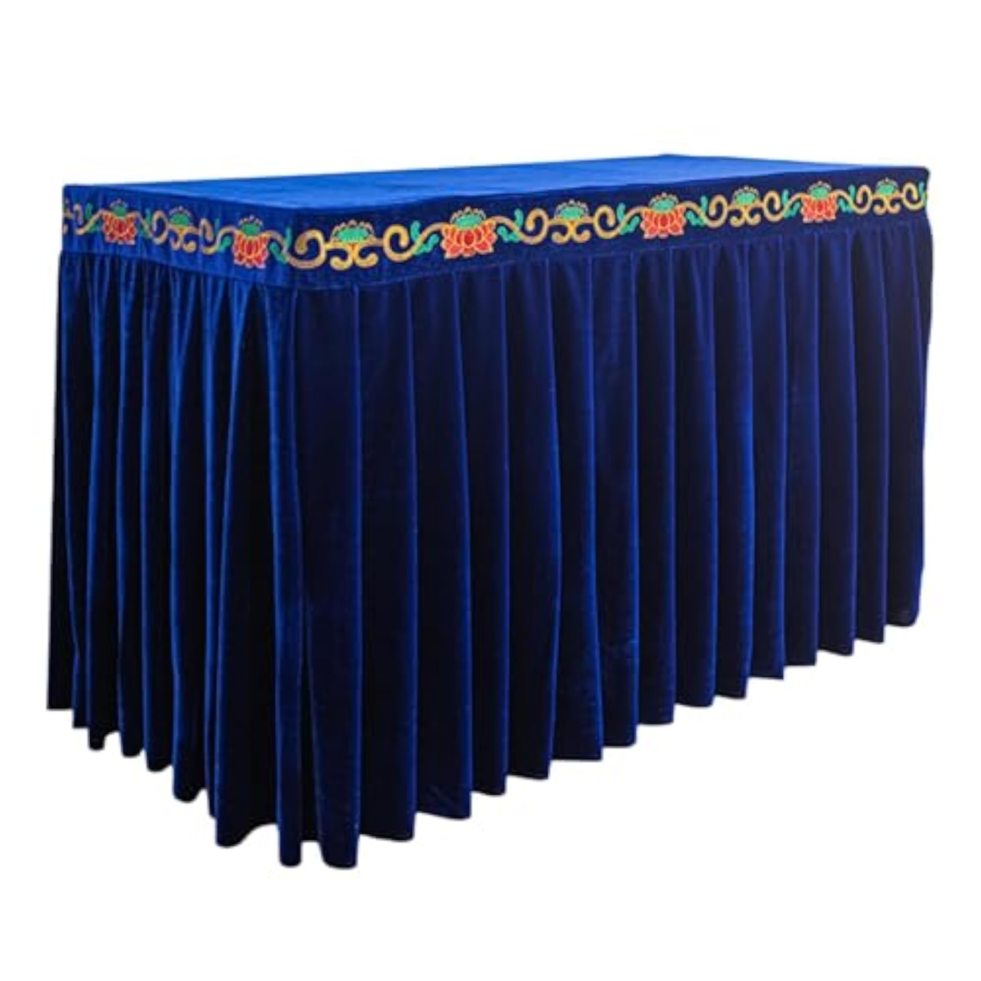 Buddhist Tablecloth with Blue Lotus Design