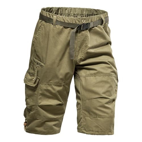 Generisch Pantalones cortos para hombre, algodón, lino, bermudas de 3/4 de longitud, pantalones de verano, yoga, jogger, informales, pantalones de deporte, pantalones de ocio, pantalones de chándal
