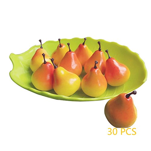 Lorigun 30Pcs Artificial Lifelike Simulation 1.3" Mini Pears Fake Fruits Photography Props Model #TOP1