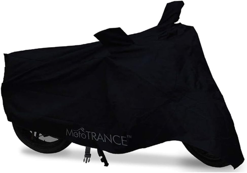 AutoFurnish Mototrance Essentials Black Bike Cover for Hero CBZ X-Treme| Water Resistant and Heat Resistant | Mirror Pockets | Prevents Rusting of Engine | Bike Accessories (Black)
