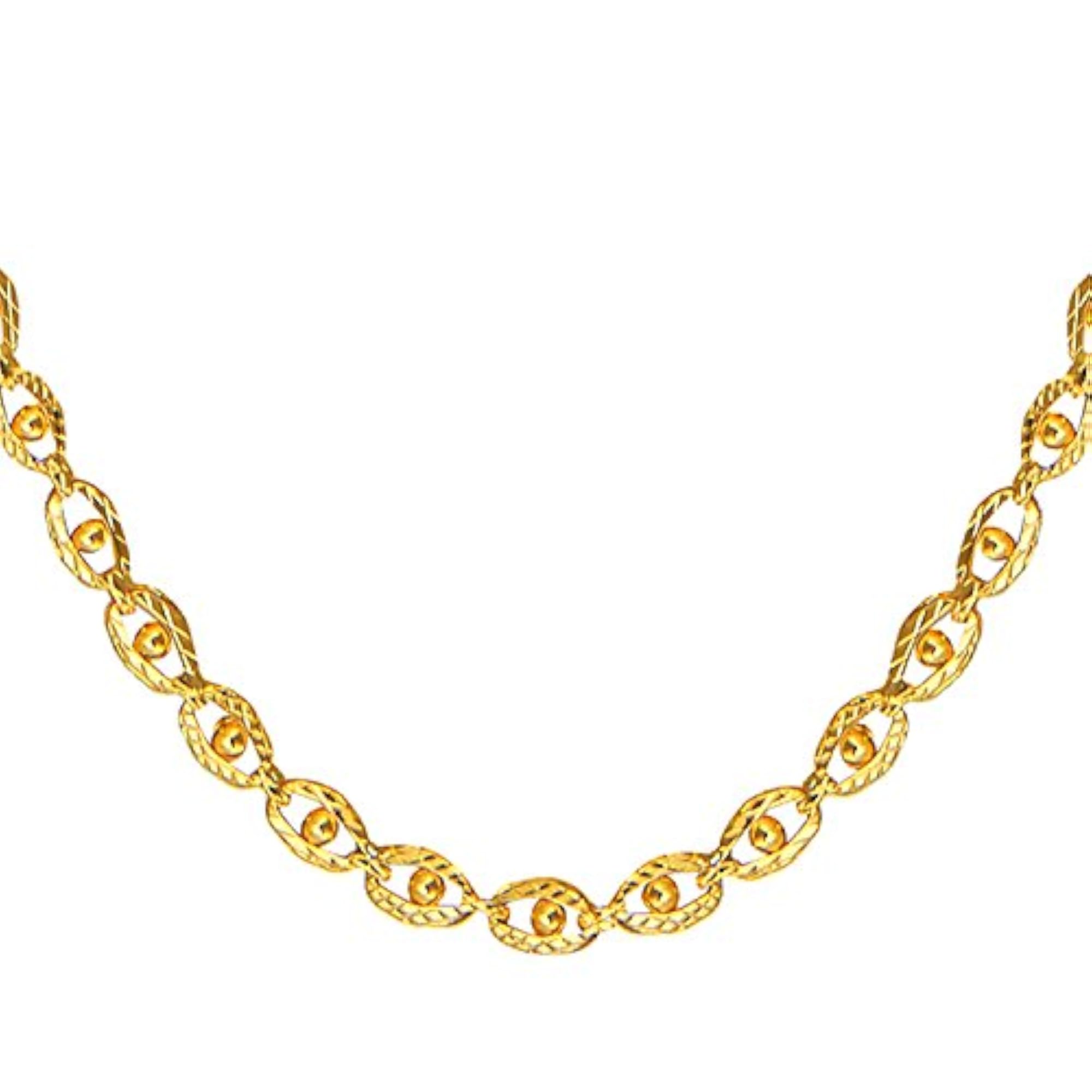 24K Gold Plated Link Necklace Combo Gift Pack of 2