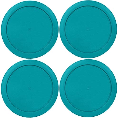 Klareware - Tapas redondas de plástico para almacenamiento de alimentos, 1 taza, color turquesa, para cuencos de vidrio Pyrex, paquete de 4 (recipiente no incluido) (paquete de 4)