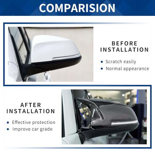 Real Carbon Fiber Mirror Caps Compatible with 3-Series F30 F31 F34 / 4-Series F32 F33 F36 / 2-Series F22 F23 / 1-Series F20 X1 E84 M2 F87 2PCS-Set - Image 3