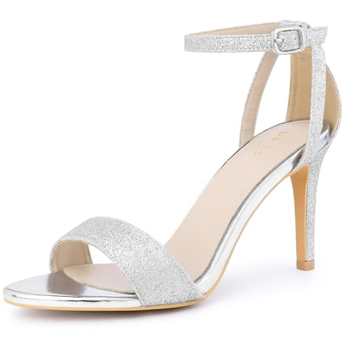 Sandale à talons glitter confort avec bride de cheville