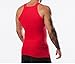 2 Pack Men's G-Unit Style Tank Tops Square Cut Muscle Rib A-Shirts (M, Red)