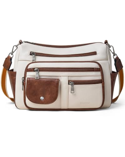 Image of Bluome Vegan Leather Crossbody Purse for women Multi Pocket Crossbody Bag Messenger Bag Travel Purse Handbag Shoulder