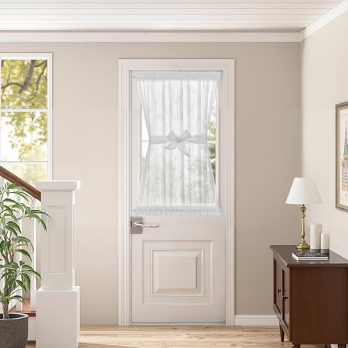 jinchan Floral Door Curtain 55x40 Inches Farmhouse 1 Panel White