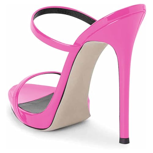 FOWT Women Sexy Open Toe Thin High Heel Two Straps Mules Slip on Slingback Party Prom Evening Dance Shoes Size 4-16 US3