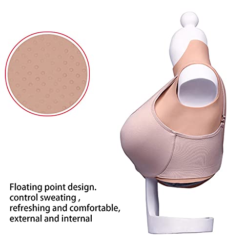 7Th Generation Version Lifelike Soft Silicone Breast Forms Enhancers Mastectomy Boob Prosthesis Fit for Crossdressers CDEH CUP,Color 2,H cup