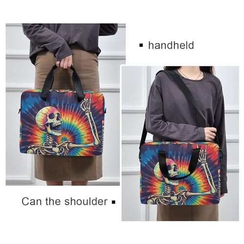 Bolso maletín portátil con correa y estampado tie dye para laptop 13 a 15.6" miniatura 2