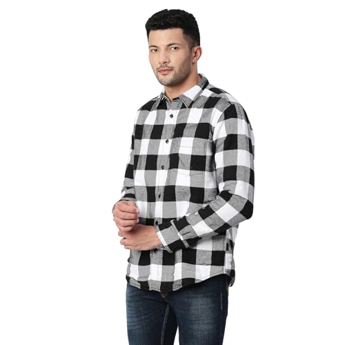 Image of Pepe Jeans Men's Bruton Sherpa Lined Twill Checks Regular Fit Shirt