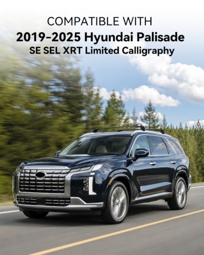 Image of 360Lbs Roof Rack Cross Bars Compatible with Hyundai Palisade 2019-2025 | SE SEL XRT Limited Calligraphy, Heavy Duty Aluminum Roof Rails Crossbars Rooftop Luggage Racks Cargo Carrier