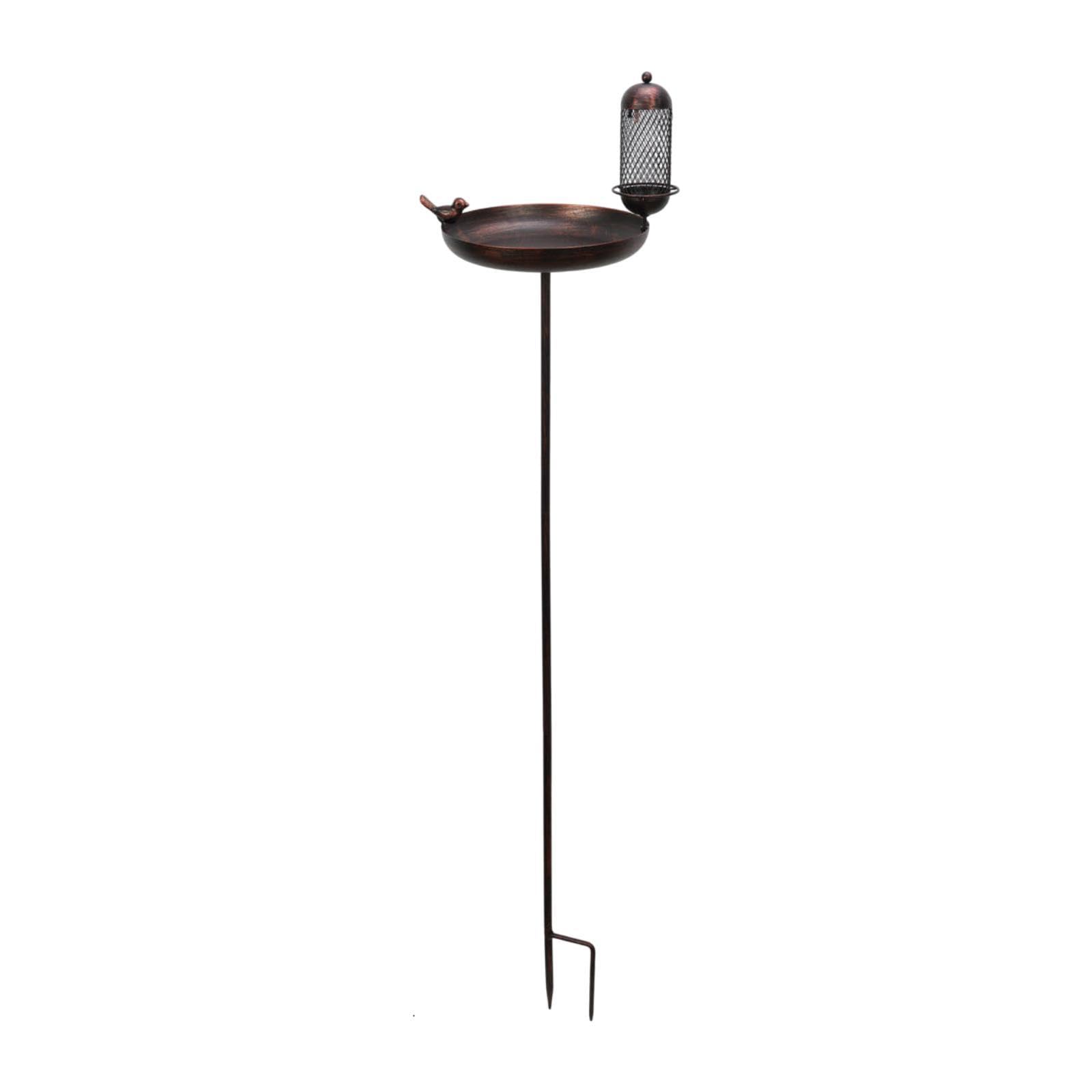 Bain d'oiseaux de 31 Cm (12,2 Pouces), Mangeoire à Oiseaux, Modèle Autoportant avec Piquet en Métal, Bain d'oiseaux en Métal, Mangeoire à Oise
