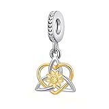 QeenseKc Good Luck Irish Celtic Knot Charm Sunflower Bead for Pandora Bracelet Mom Gift