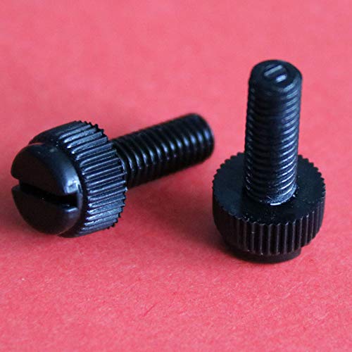 M3 M4 M5 Nylon Slotted Knurled Screws Slot Plastic Thunb Screw Size 6mm-30mm Black - (Dimensions: M3x12mm(30pcs))