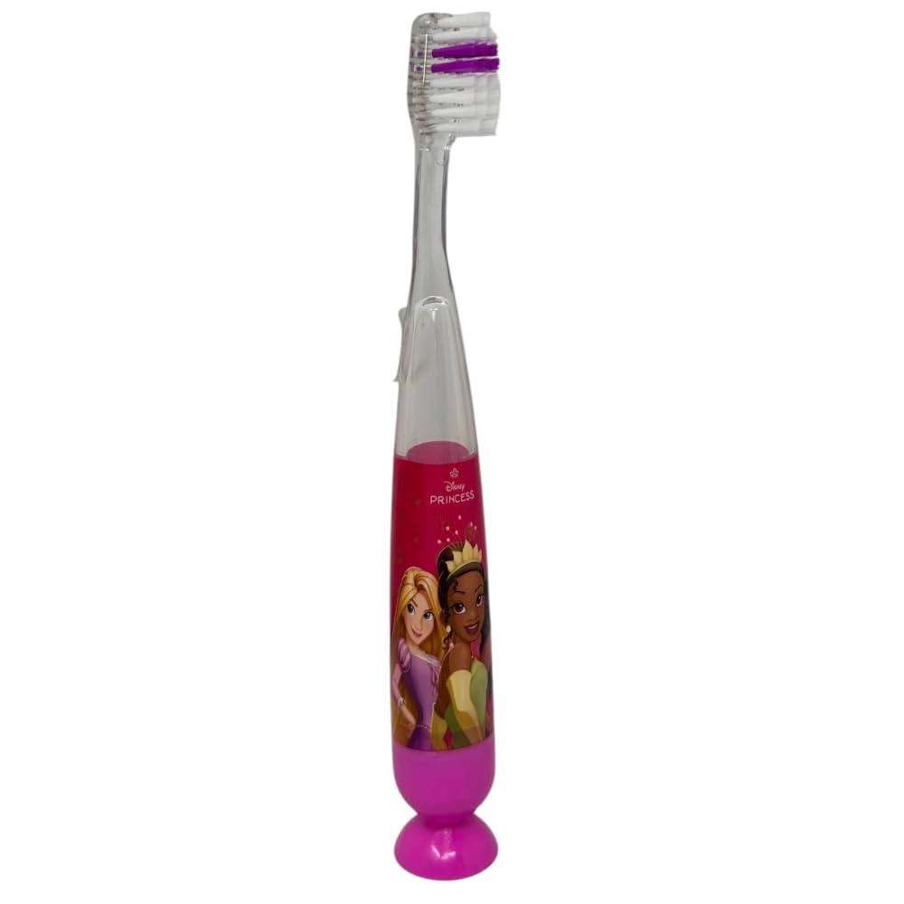 Ensemble d'accessoires de soins d'hygiène bucco-dentaire pour enfants Princesses Disney 4 pièces brosse à dents brillante dentifrice verre pinces à linge
