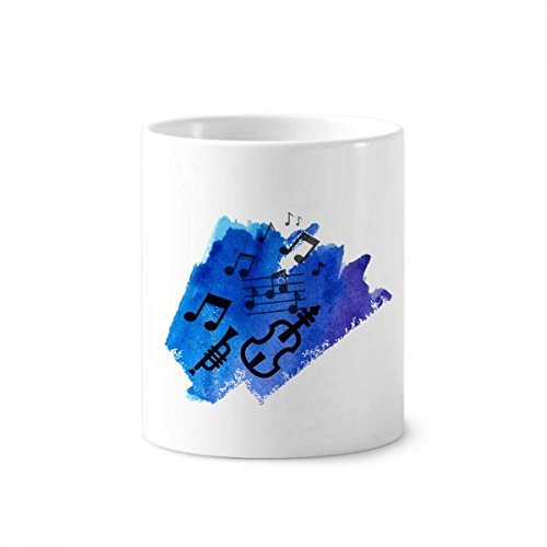 Tasse blanche en céramique illustration musique bleue 350ml