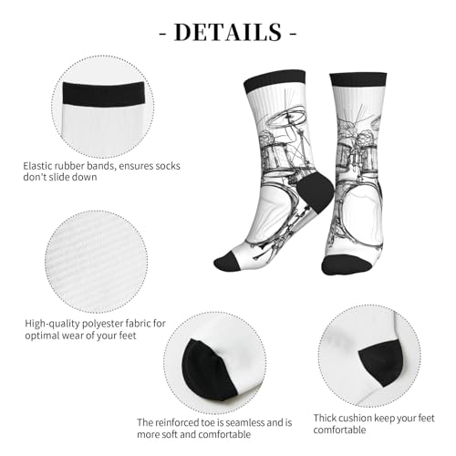 Lcokin SOCKSWM11S-593979708 Sketch Drummer Music Funny Athletic Sport Novelty Crew Socks Casual Crazy Dress Socks Gifts thumb #4