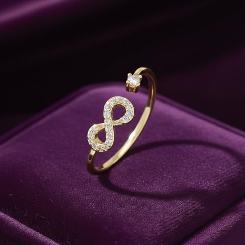 Image of SALTY Anti Tarnish Finger Ring for Women | Adjustable Fancy Jewellery Design | Fashion Accessories for Girls | Minimal Jewelry | Gift for Diwali, Christmas, Marriage, Birthday