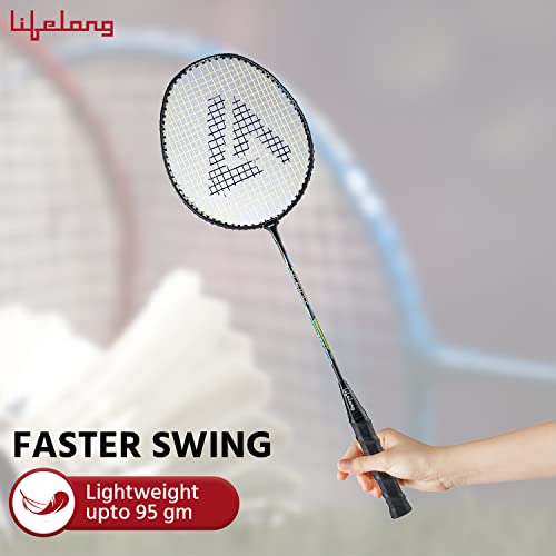 Image of Lifelong Badminton Racquets ACE100 Aluminium Single (LLBDR11, Black)