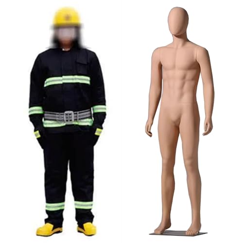 Innovz Maniqui Maniqui Hombre Cuerpo Entero para Sombrero Zapatos Ropa Expositor, 188 Cm Adulto Deportes Bomberos Forma de Vestir Masculina, Cabeza Gira Maniquí de Plástico Desmontable