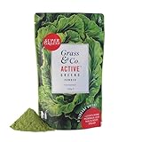 Grass & Co. Active Super Greens | Vegan Daily Greens Powder | 120g | Supports Energy, Digestion & Immunity | with Lion’s Mane, Moringa & Vitamins C, K2 & D3 | Apple & Ginger Flavour | 30 Day Supply