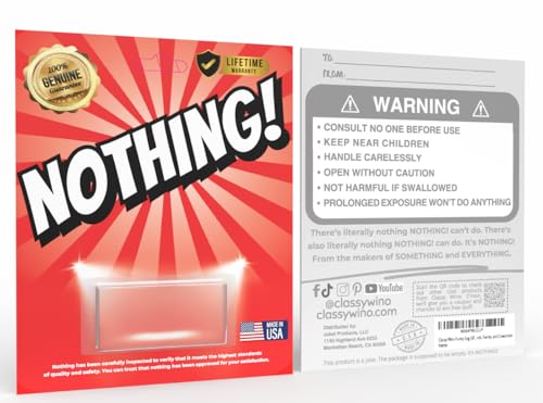 Classy Wino Funny Gag Gift - Nothing! – Hilarious Empty Prank Gif...