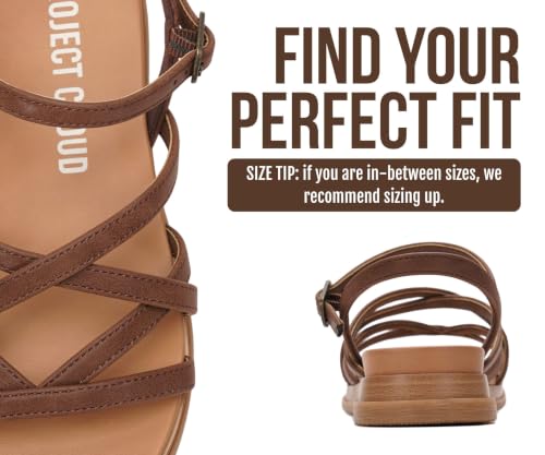 Image of Project Cloud Wedge Sandals for Women 2026 - Comfortable Soft & Plush Insole Strappy Womens Sandals with Lightweight and Non-Slip Durable Outsole (NICE)