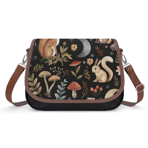 Sac à bandoulière pour femmes sacoche en cuir étanche au motif lapin mignon