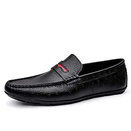 Men's Loafers Shoes Simple Driving Loafers Penny Loafers Leather Anti-Slip Flat Heel Lightweight Casual Slip On